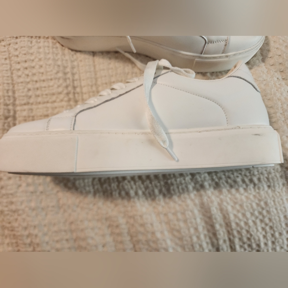 Zadig & Voltaire Women's White Leather Low-Top Sneakers New In Box Sz 40/9 $398 - Picture 6 of 11